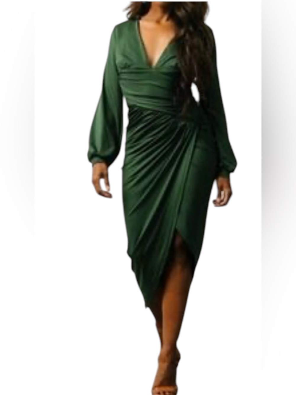 Baltic Born Torino Ruched Midi Asymmetrical Dress Size S NWT